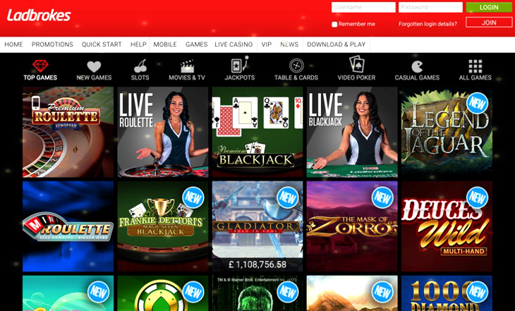 Ladbrokes Mobile Casino App