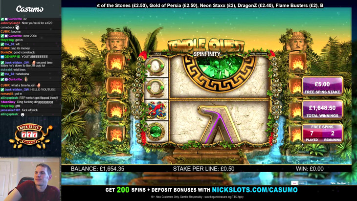 Temple Quest Spinfinity Video Slot