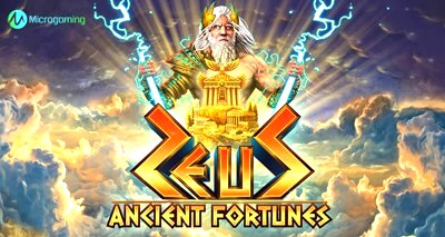 5555microgaming Strikes a Golden Legend Iin Ancient Fortunes Zeus Cover