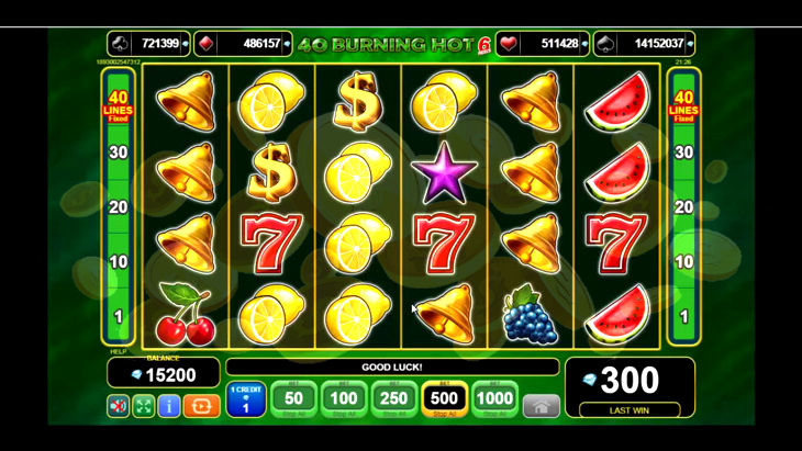 Burning hot 40 slot machine