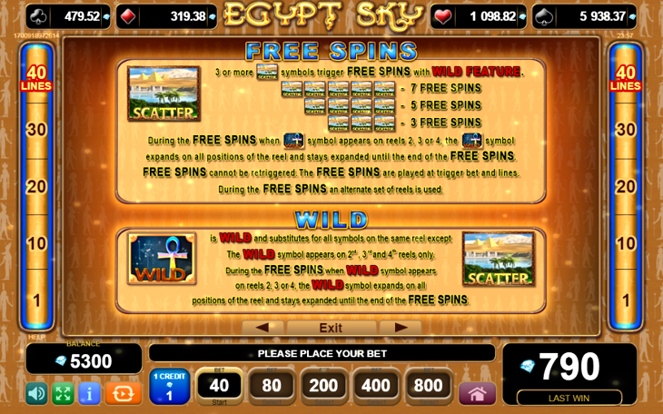 Egypt Sky Slot Machine