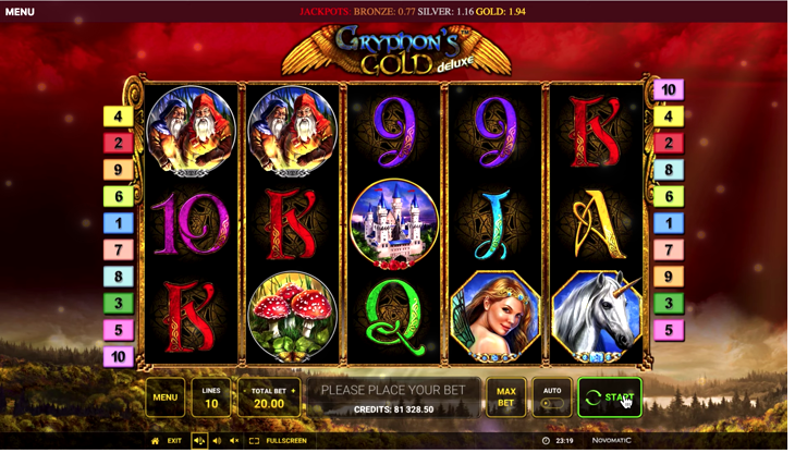 gryphons gold deluxe slot machines online no login