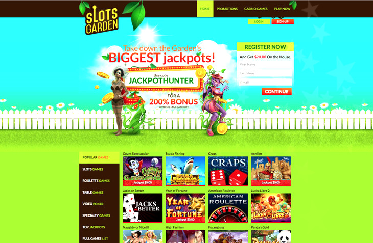 slots garden casino login